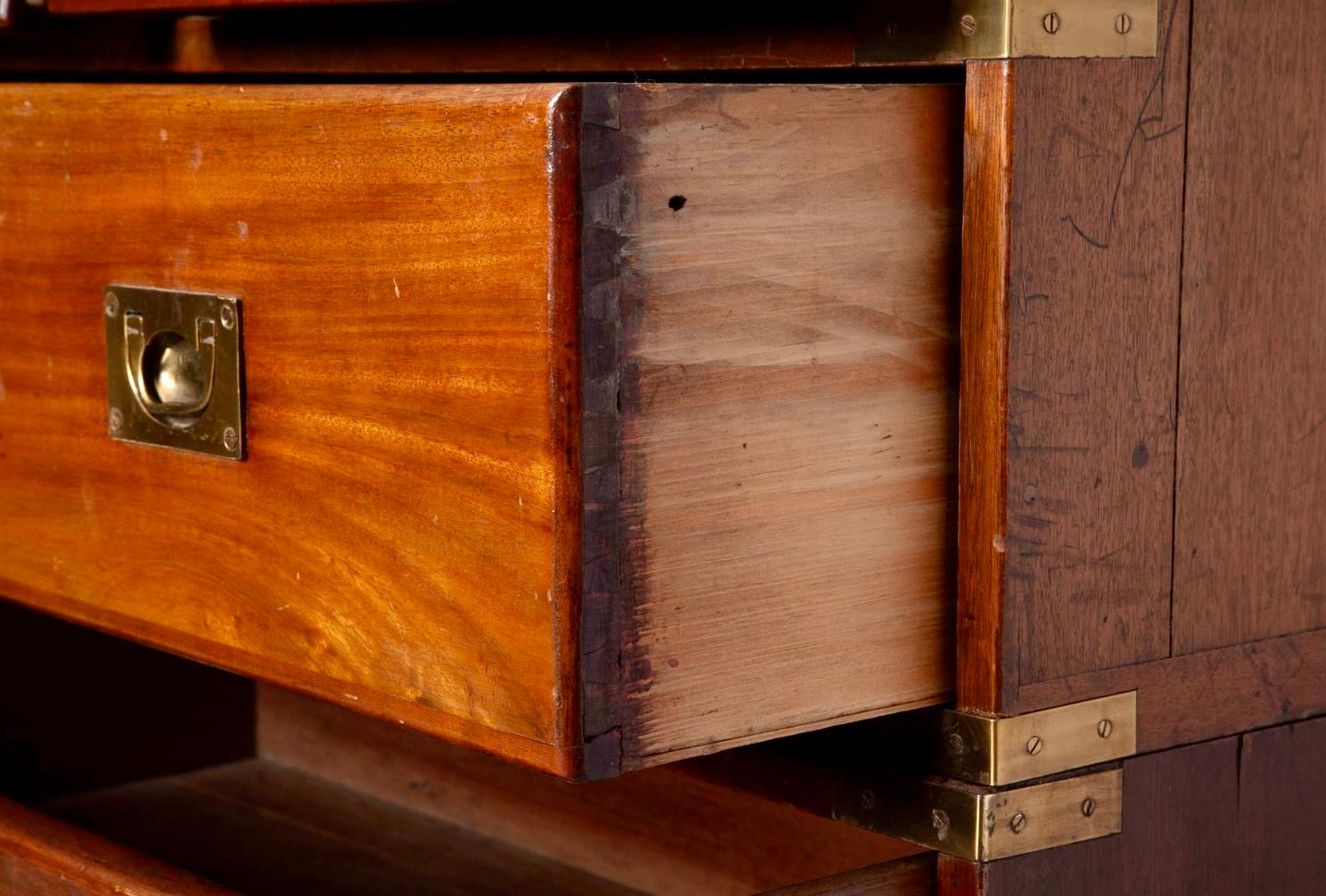 19th Century English Mahogany Campaign Chest For Sale 6