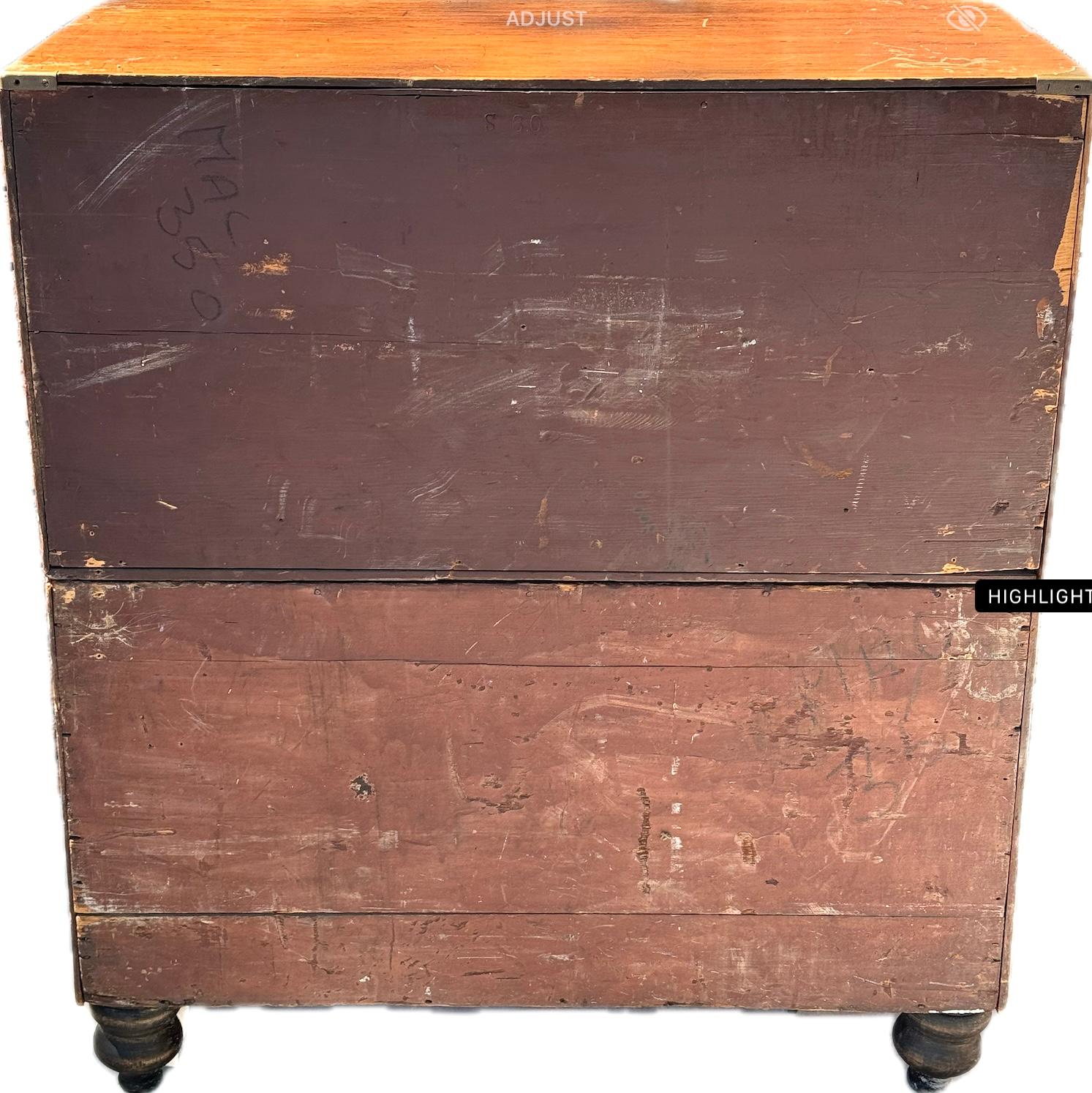 19th Century English Mahogany Campaign Chest For Sale 7