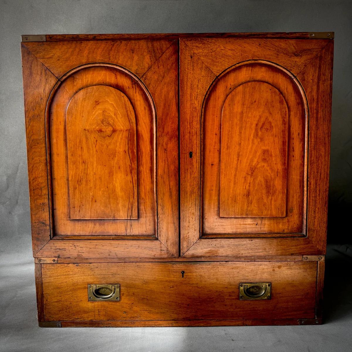 19th Century English Mahogany Campaign Chest For Sale 13