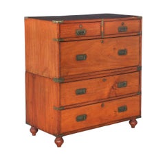 19th Century English Mahogany Campaign Chest