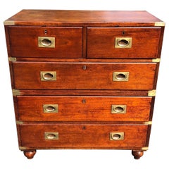 19th Century English Mahogany Campaign Chest attributed to Phillips & Son