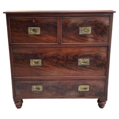 19th Century English Mahogany Campaign Chest