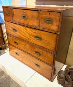 19th-century English Mahogany Campaign Chest-on-Chest
