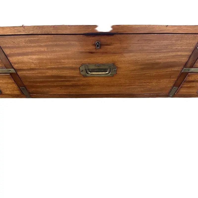 19th Century English Mahogany Campaign Secretary / Chest of Drawers For Sale 7
