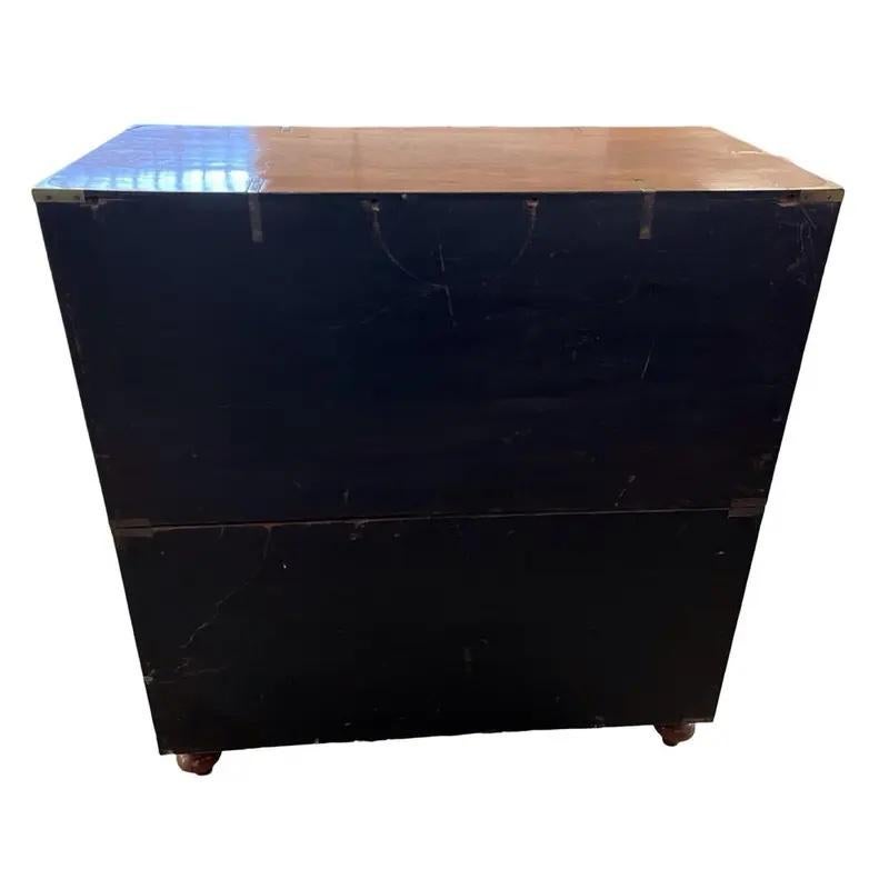 19th Century English Mahogany Campaign Secretary / Chest of Drawers For Sale 1
