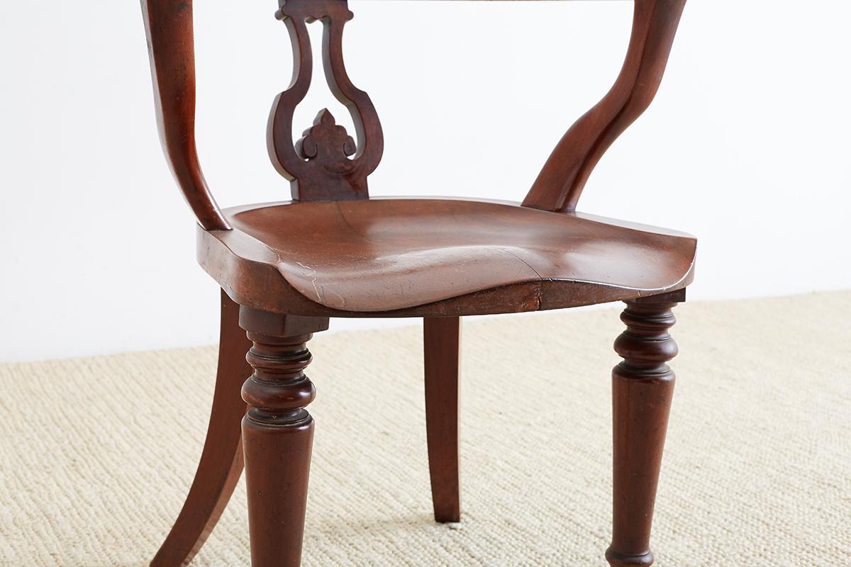 19th Century English Mahogany Captain's Pub Chairs 6