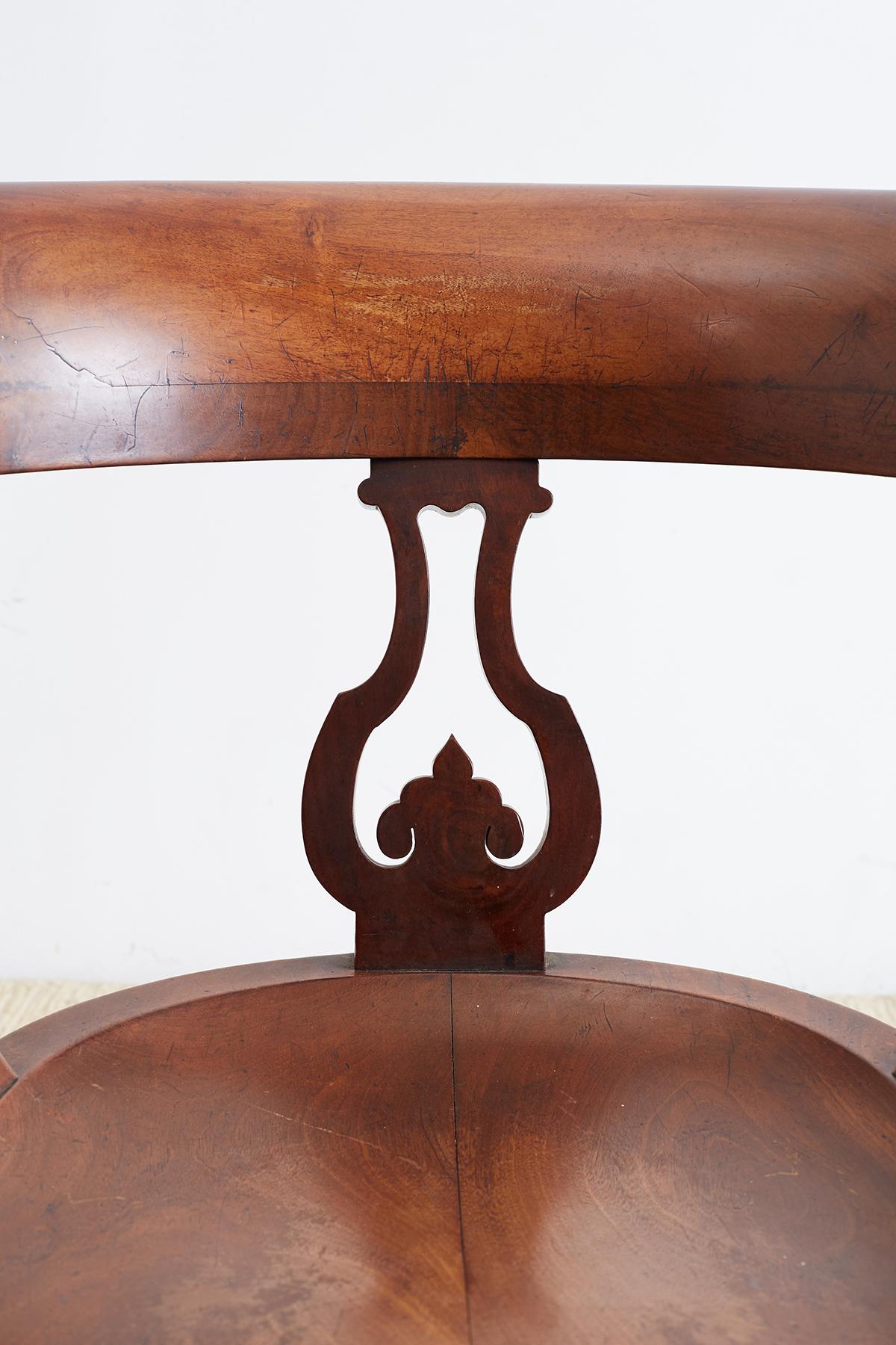 19th Century English Mahogany Captain's Pub Chairs 7