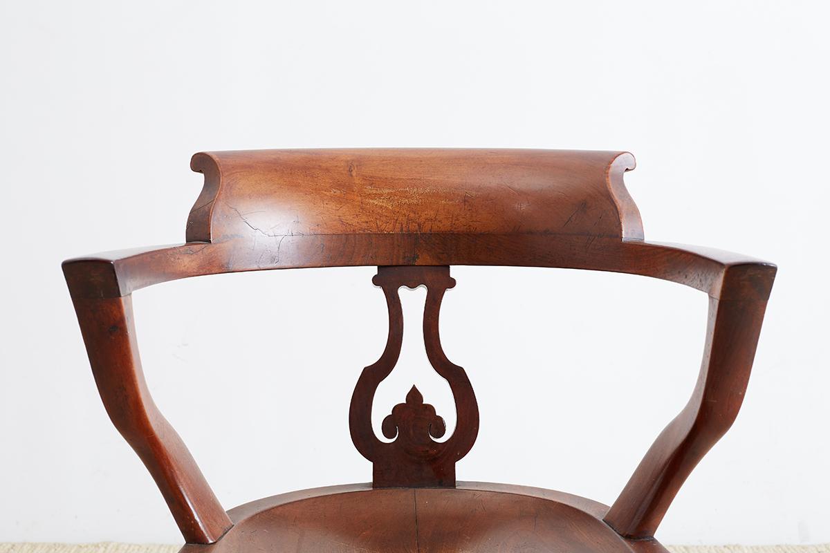 19th Century English Mahogany Captain's Pub Chairs 8