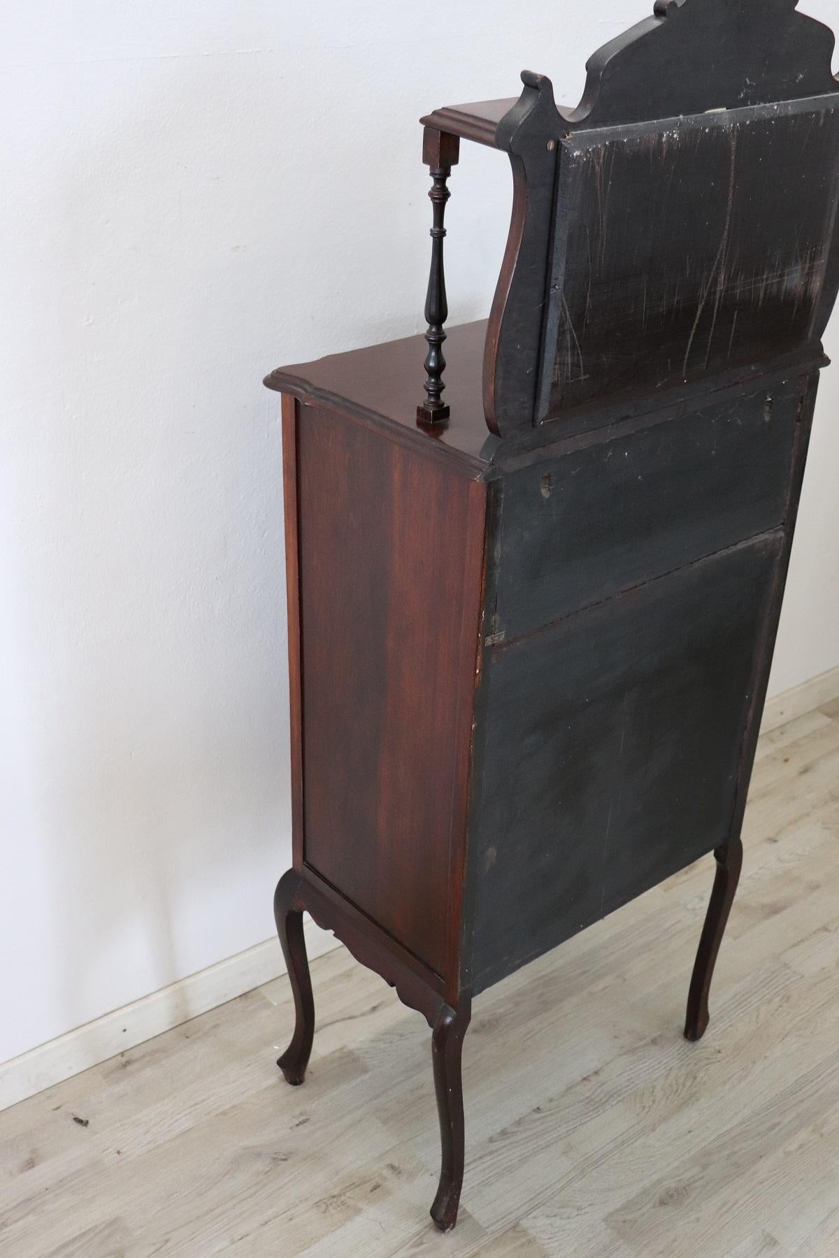 19th Century English Mahogany Carved Antique Vitrine or Display Cabinet 2