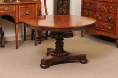 19th Century English Mahogany Center / Breakfast Table with Crossbanded Top