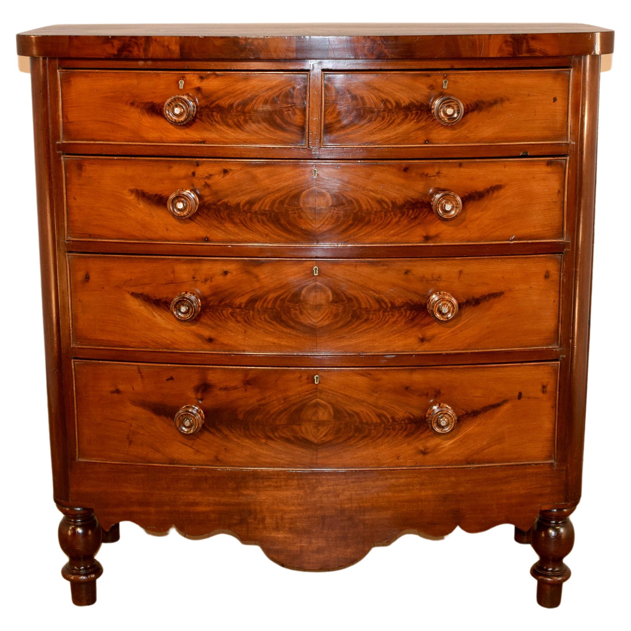 19th Century English Mahogany Chest For Sale