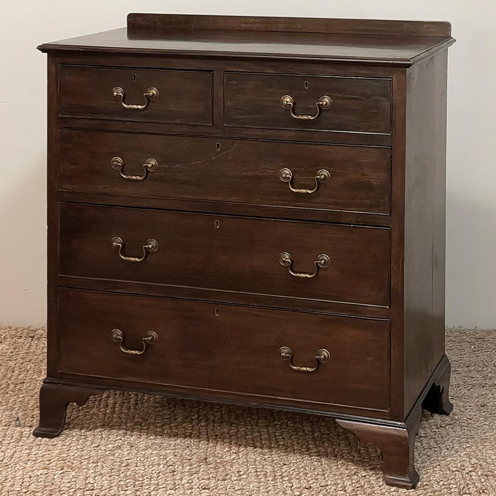 British Colonial 19th Century English Mahogany Chest of Drawers For Sale