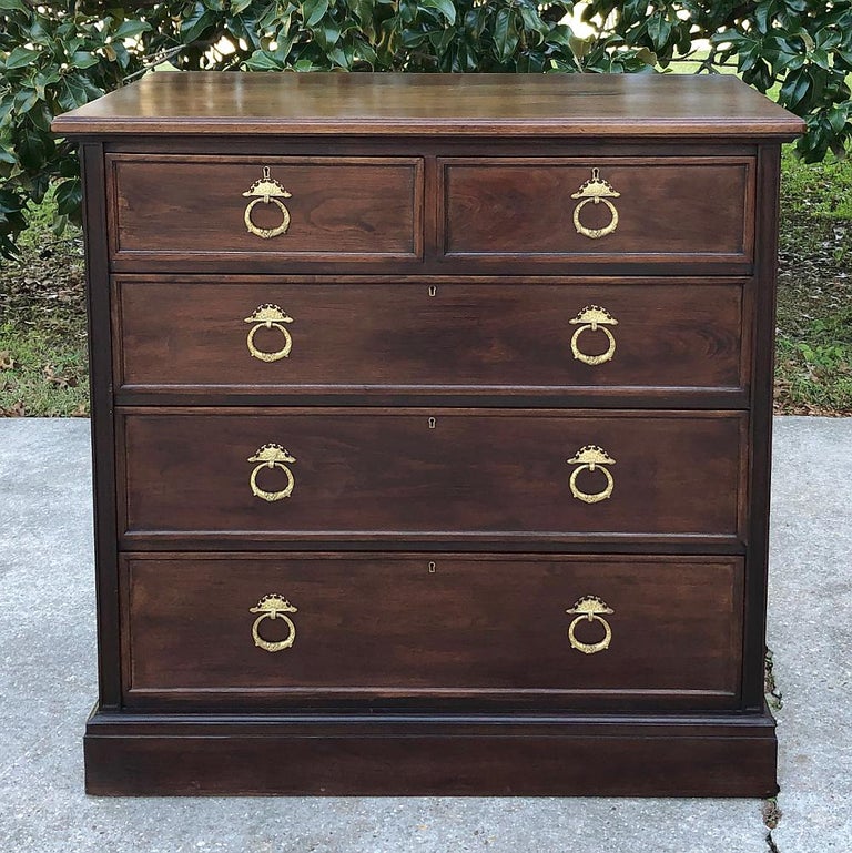 Hand-Crafted 19th Century English Mahogany Chest of Drawers For Sale