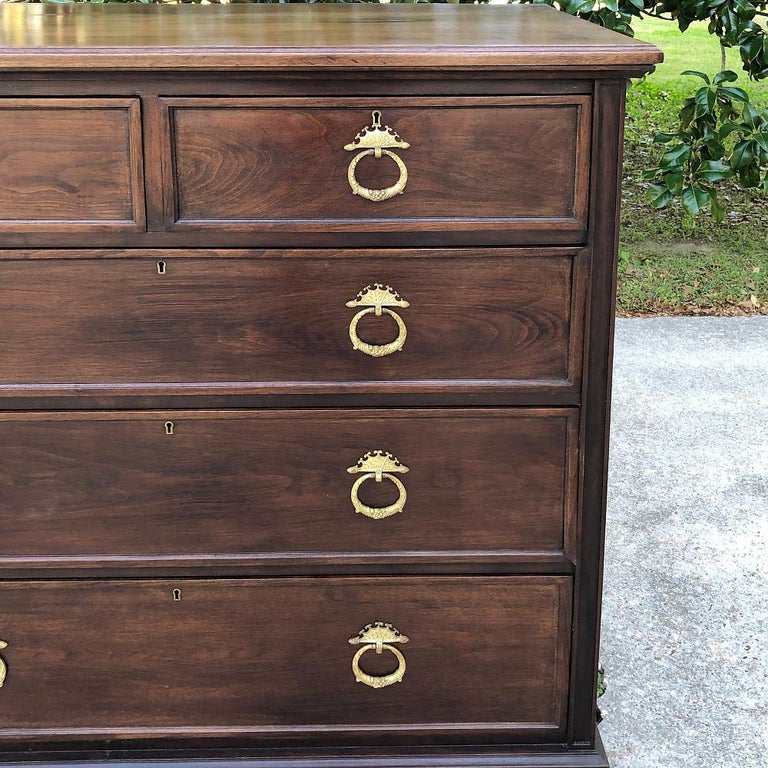 19th Century English Mahogany Chest of Drawers In Good Condition For Sale In Dallas, TX