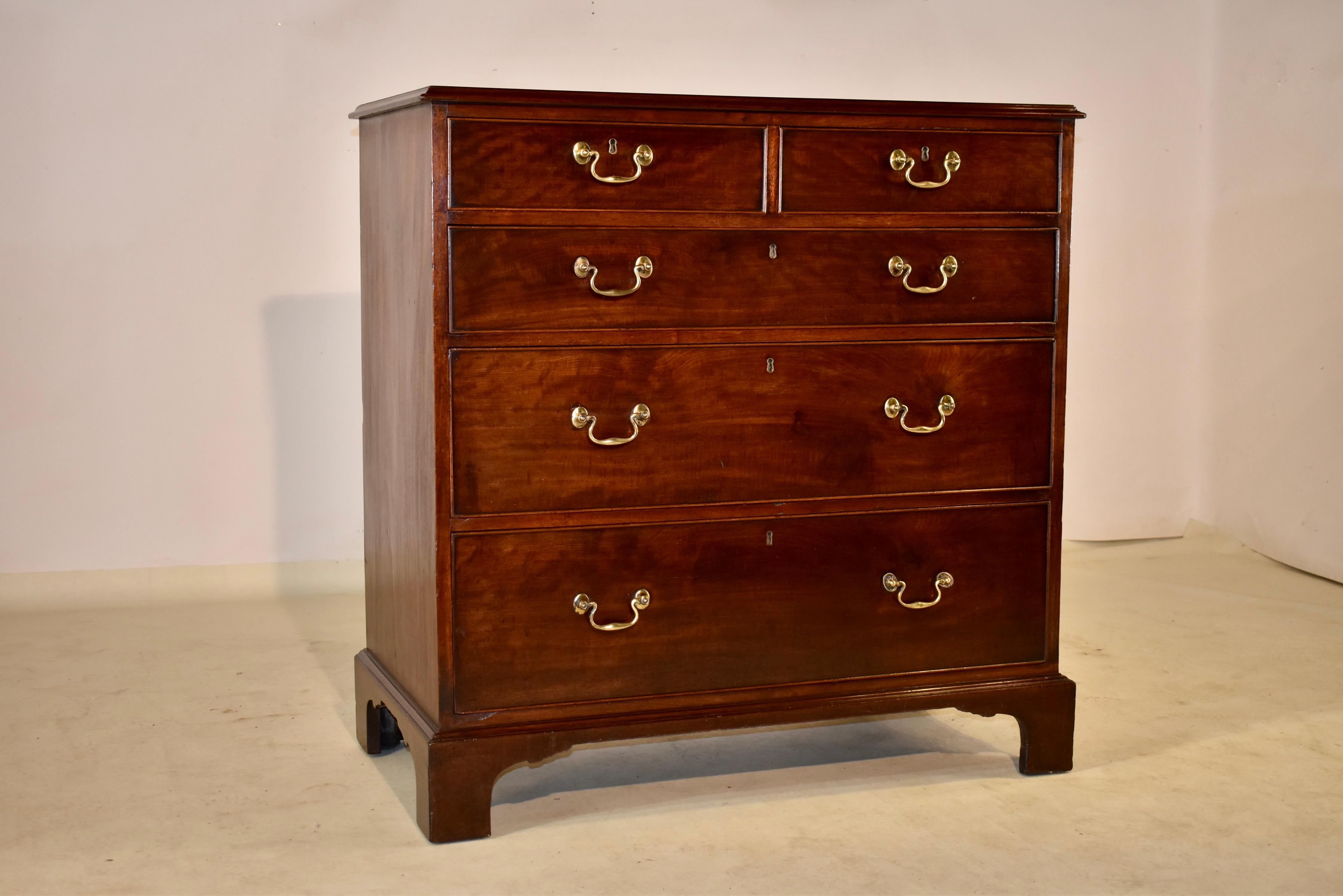 18th Century 19th Century English Mahogany Chest of Drawers For Sale