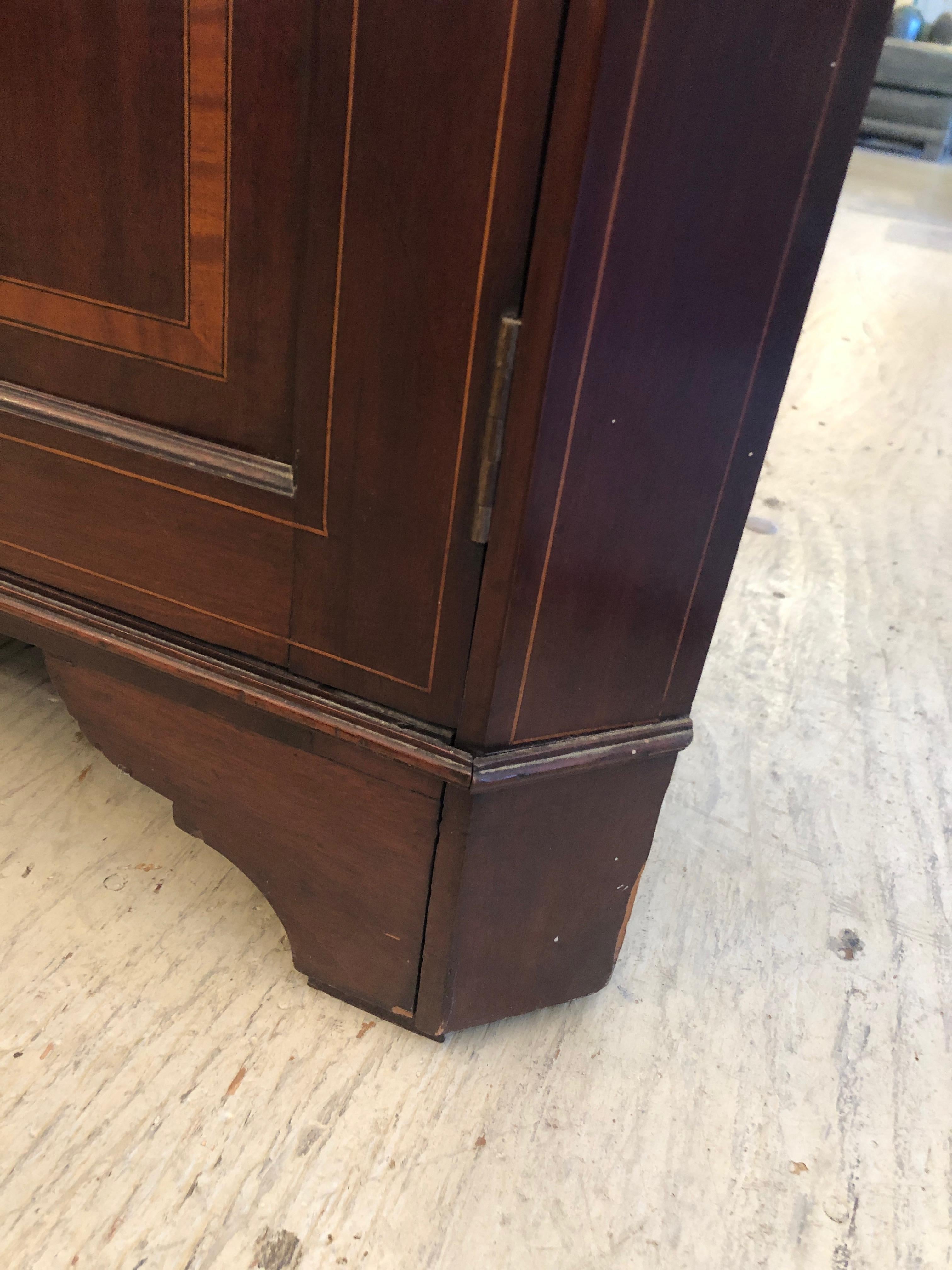 19th Century English Mahogany Chippendale Corner Cabinet Cupboard For Sale 4