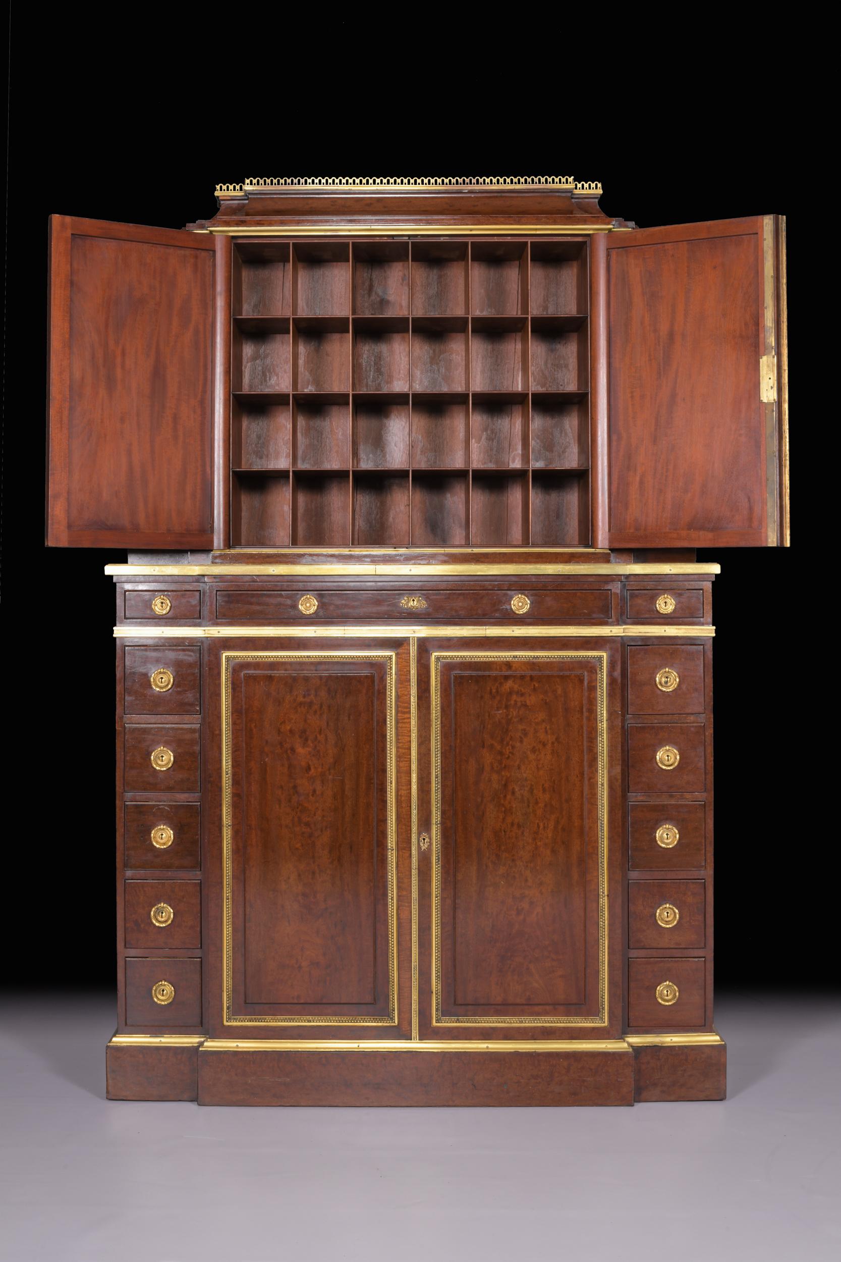 19th Century English Mahogany Collectors Cabinet by C. Mellier & Co For Sale 5
