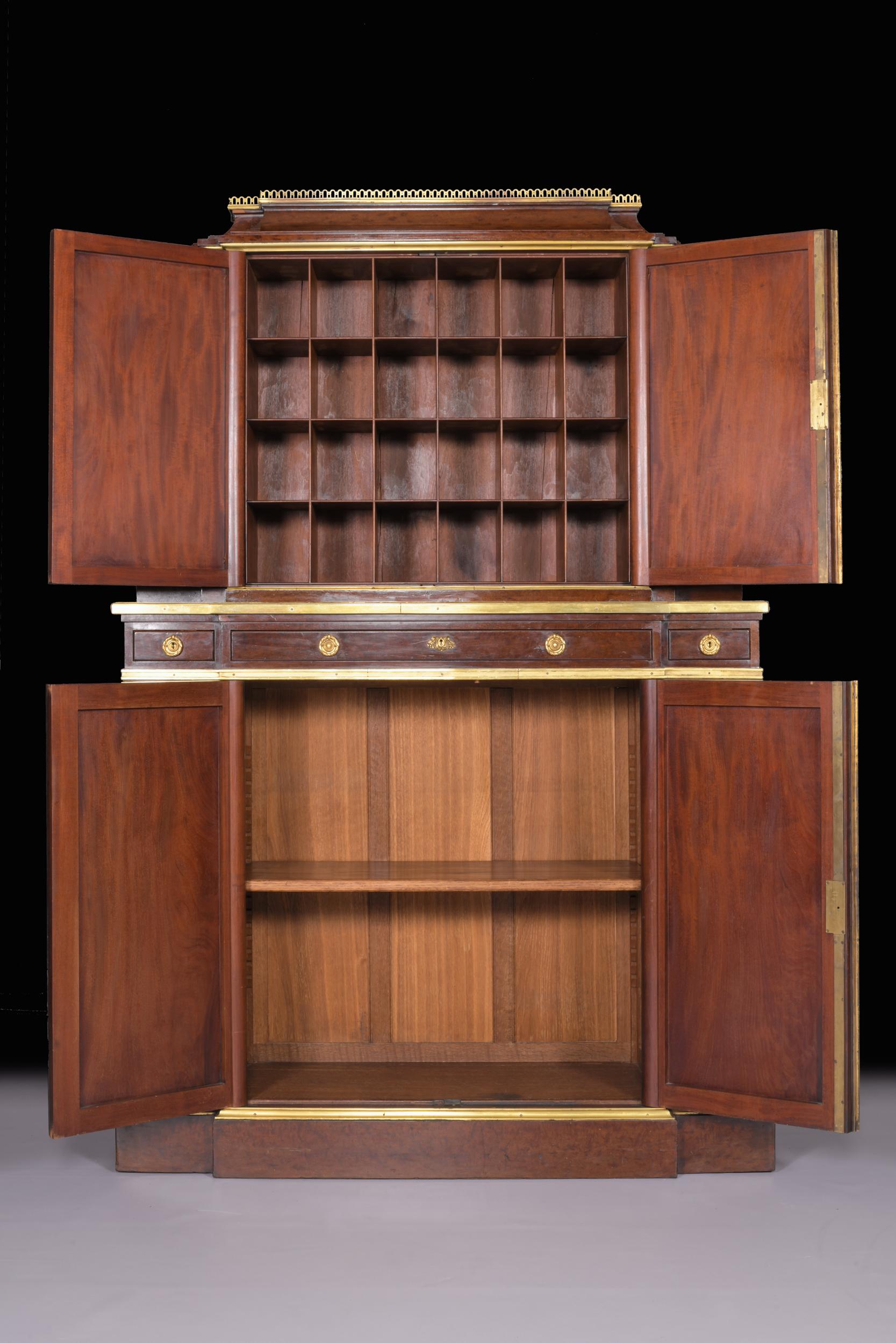 19th Century English Mahogany Collectors Cabinet by C. Mellier & Co 6