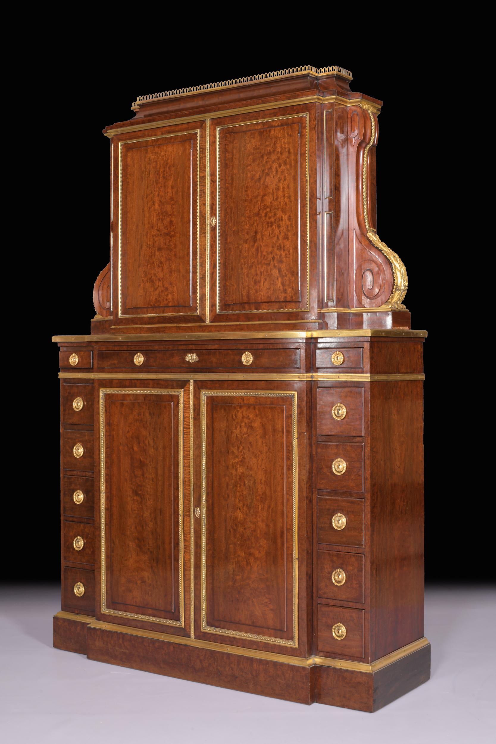 Victorian 19th Century English Mahogany Collectors Cabinet by C. Mellier & Co