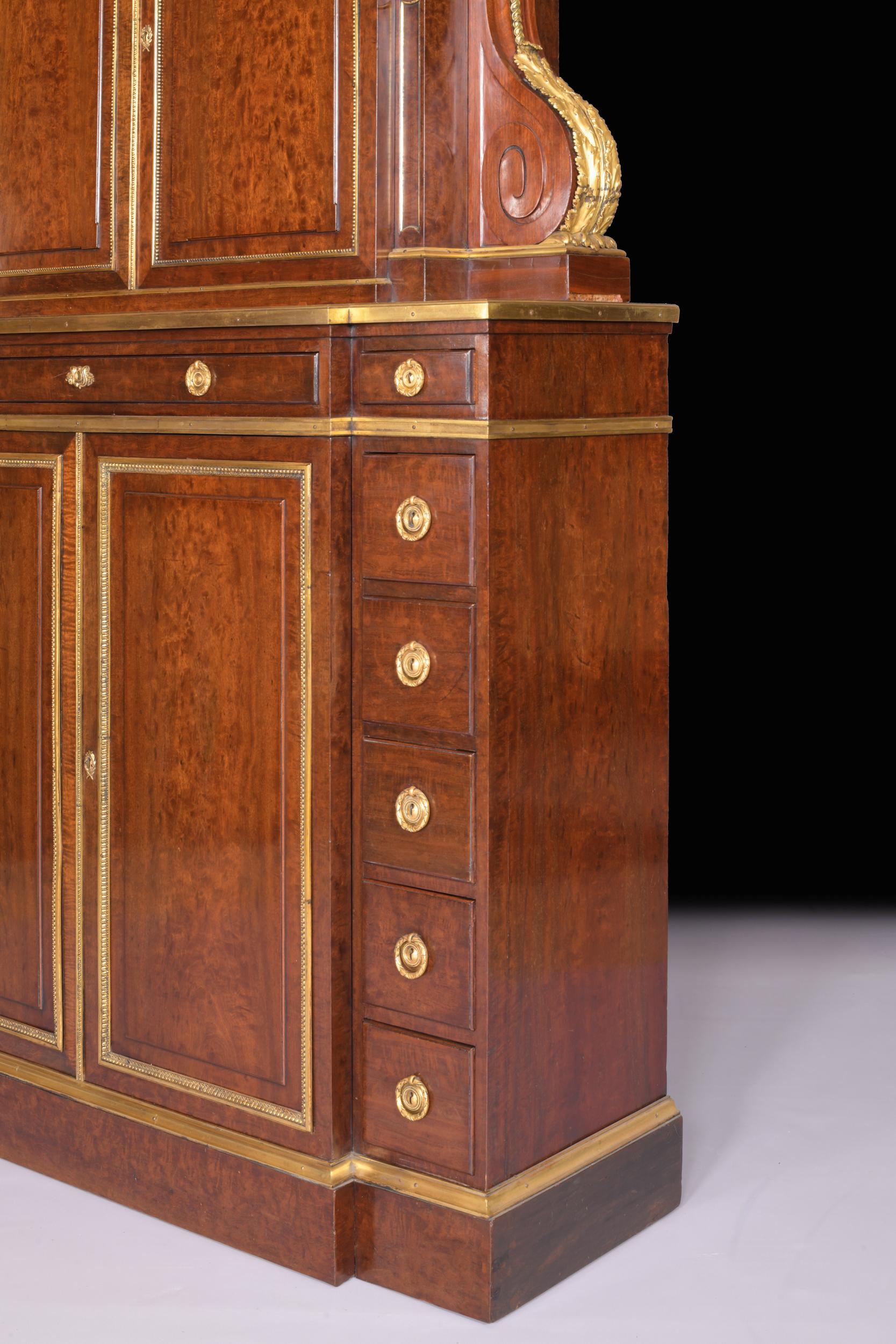 Ormolu 19th Century English Mahogany Collectors Cabinet by C. Mellier & Co