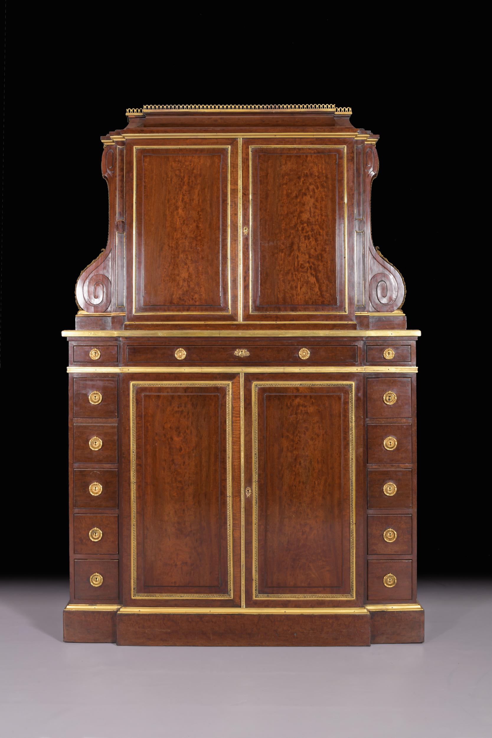19th Century English Mahogany Collectors Cabinet by C. Mellier & Co For Sale 4
