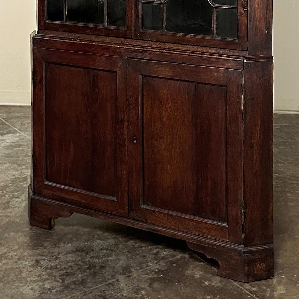 19th Century English Mahogany Corner Bookcase ~ Curio Cabinet For Sale 4