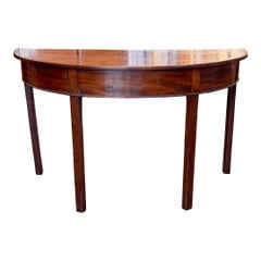 19th Century English Mahogany D End Table