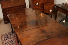 19th Century English Mahogany Dining Table with Carved Legs & 2 Leaves