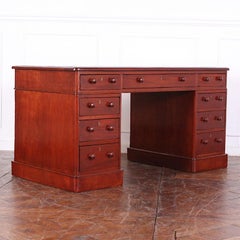 19th Century English Mahogany Double Pedestal Desk