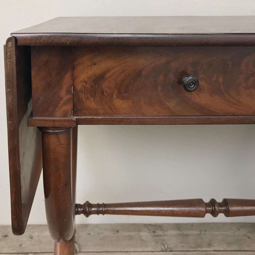 19th Century English Mahogany Drop Leaf Desk, Table 4