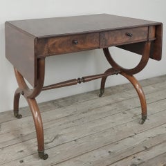 19th Century English Mahogany Drop Leaf Desk, Table