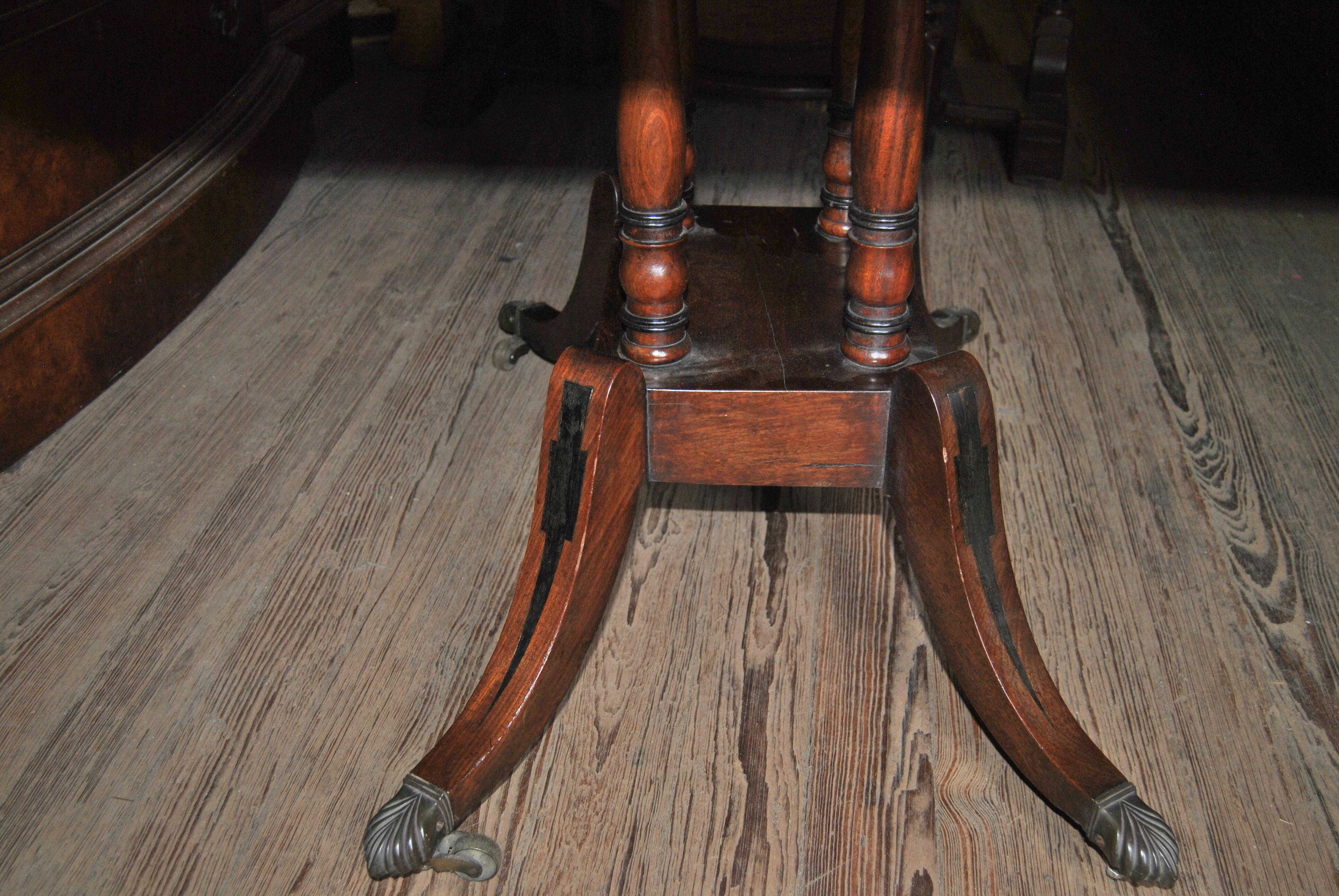 19th Century English Mahogany Drop Leaf Sofa Table For Sale 5