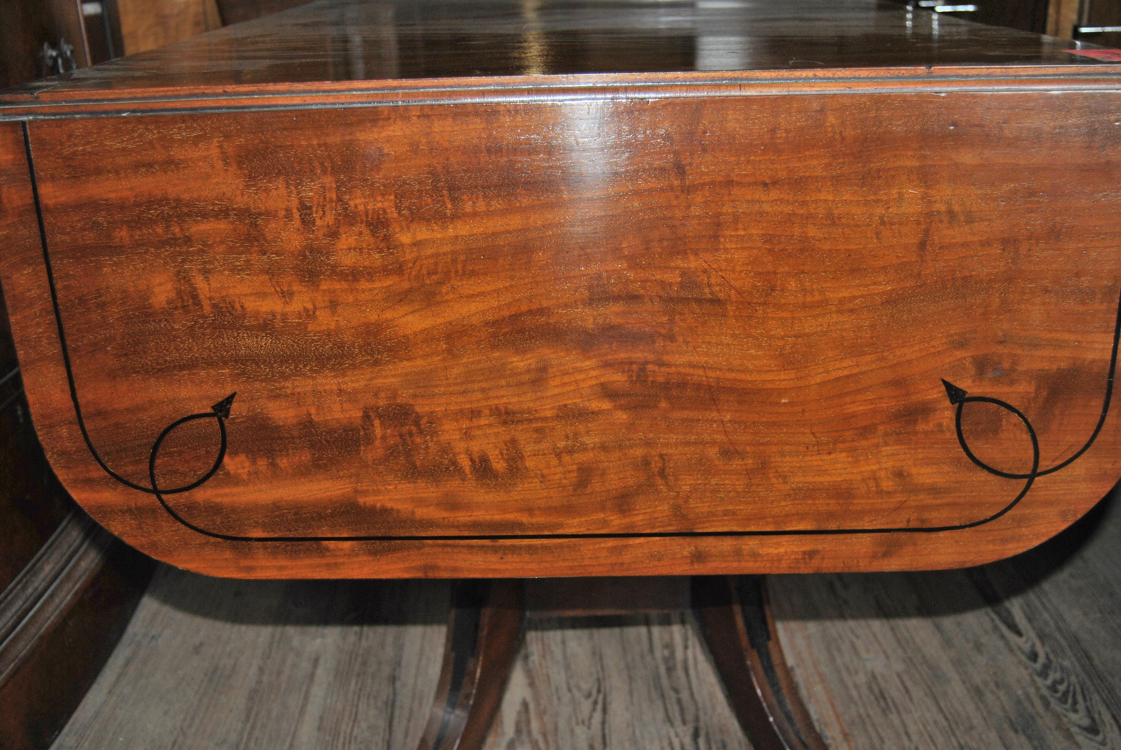 Early 19th Century 19th Century English Mahogany Drop Leaf Sofa Table For Sale