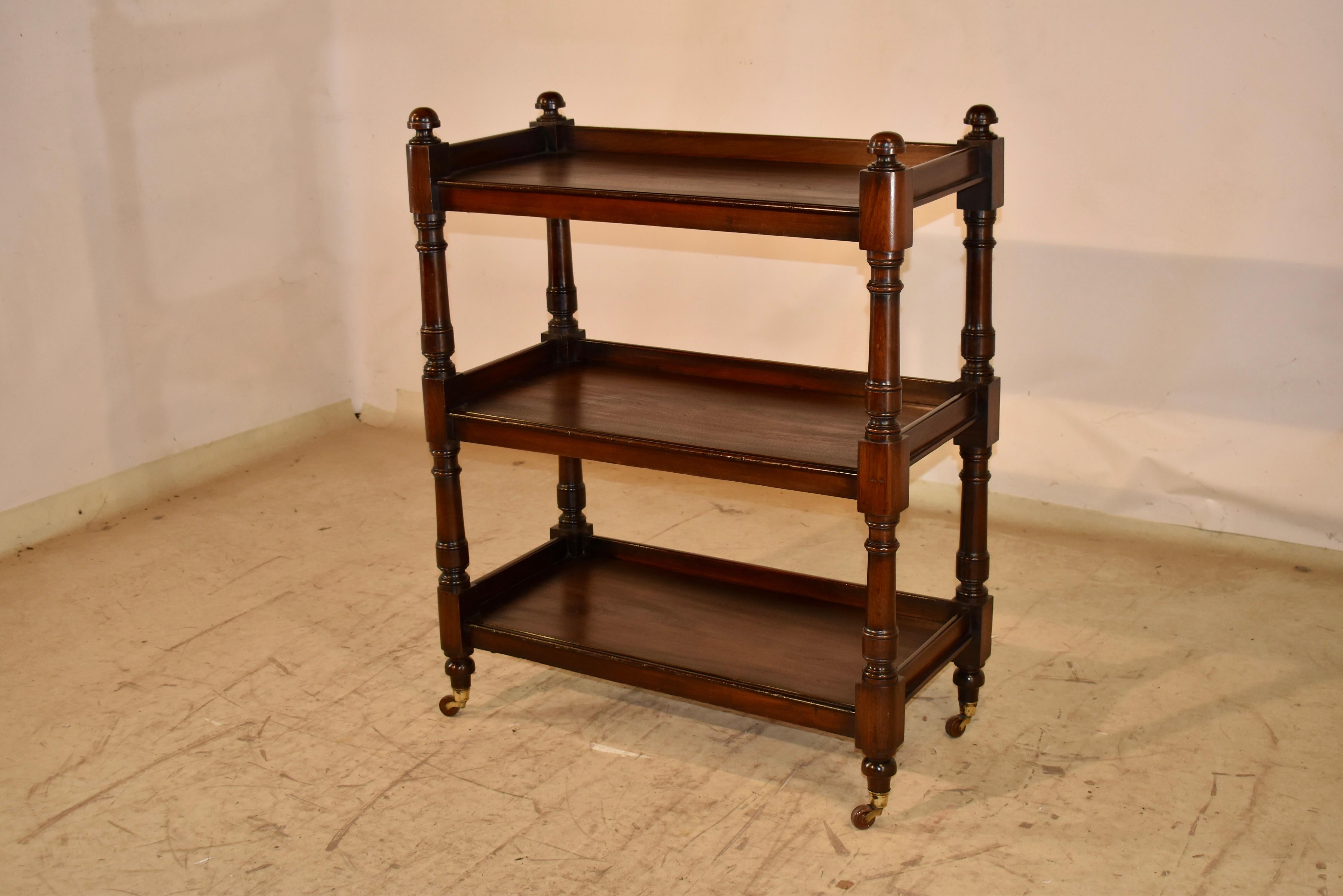 Tornito Montavivande inglese in mogano del XIX secolo in vendita