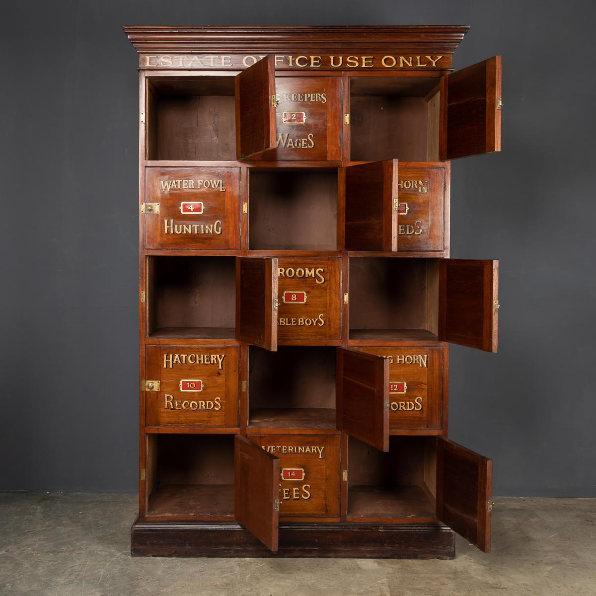 19th Century English Mahogany Estate Office Lockers, c.1890 3