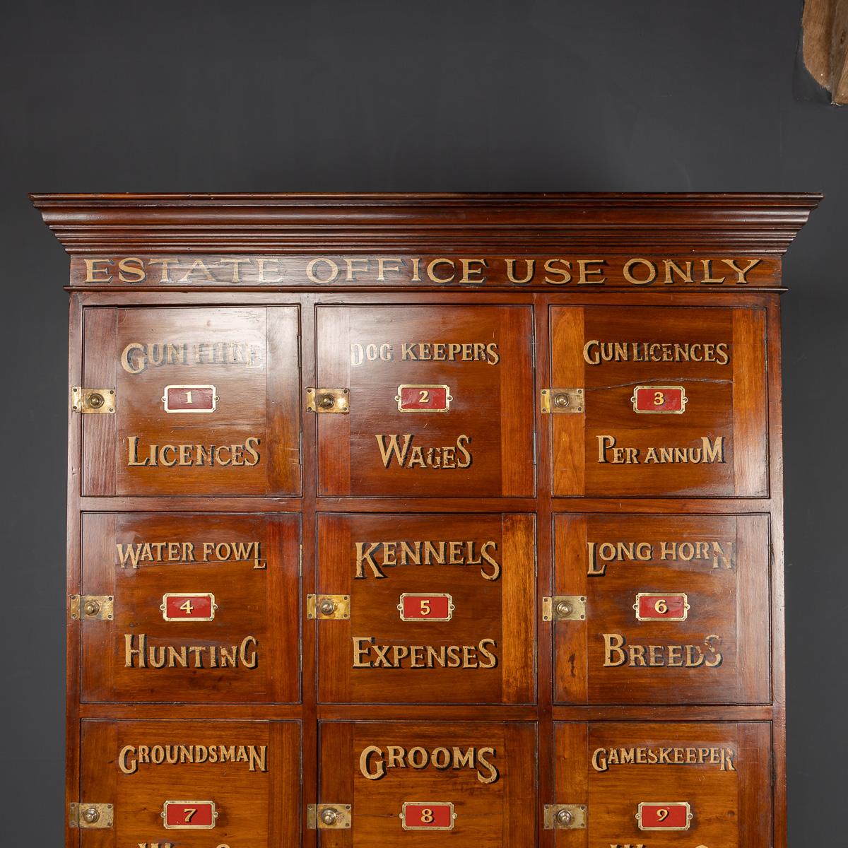 19th Century English Mahogany Estate Office Lockers, c.1890 4