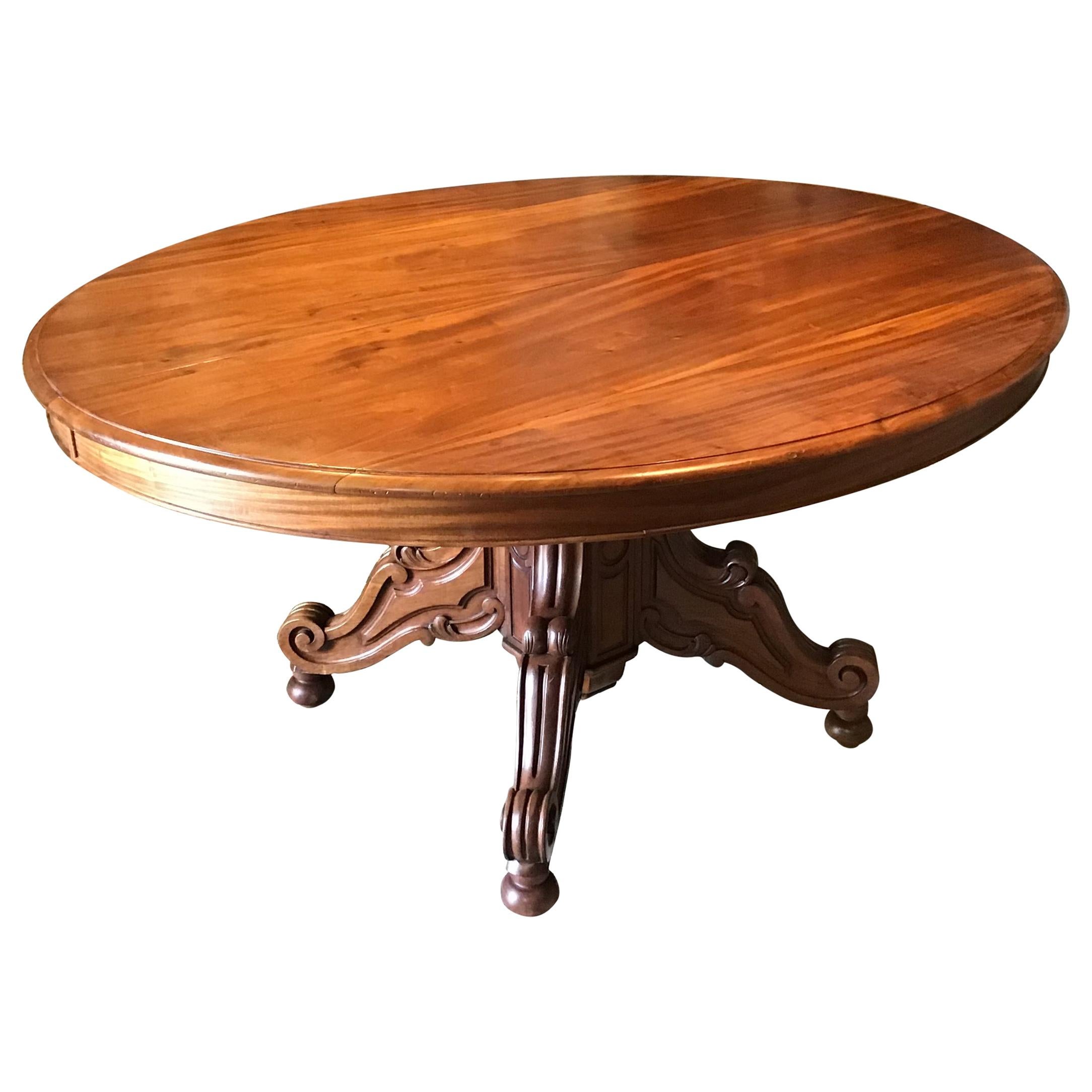 19th Century English Mahogany Extendible Oval Dining Table, 1890s