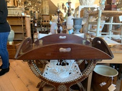 19th Century English Mahogany Folding Butler's Tray with Hinged Sides