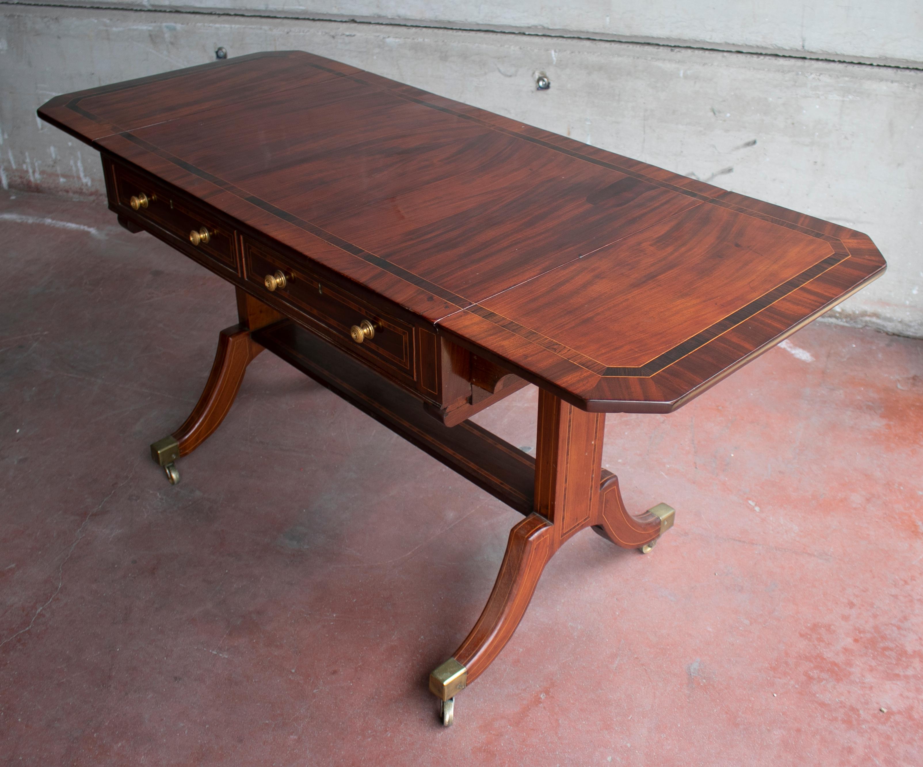 18th Century and Earlier 19th Century English Mahogany Folding Table For Sale