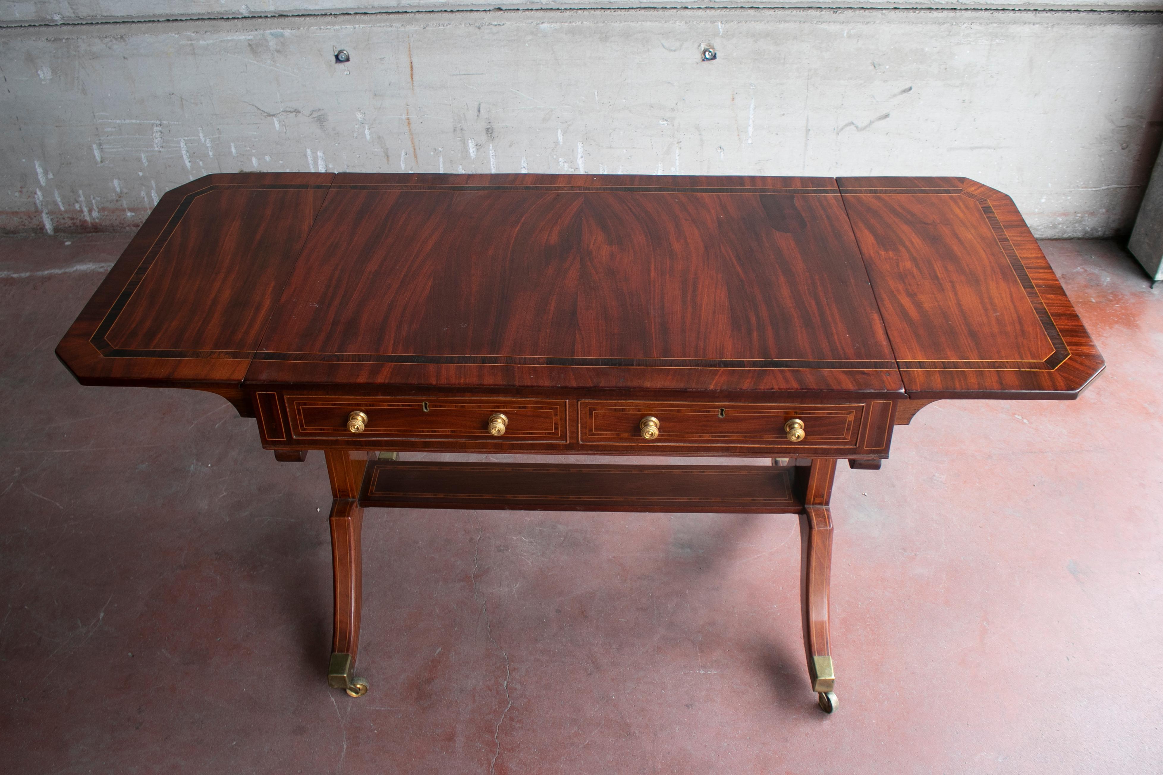 19th Century English Mahogany Folding Table For Sale 1