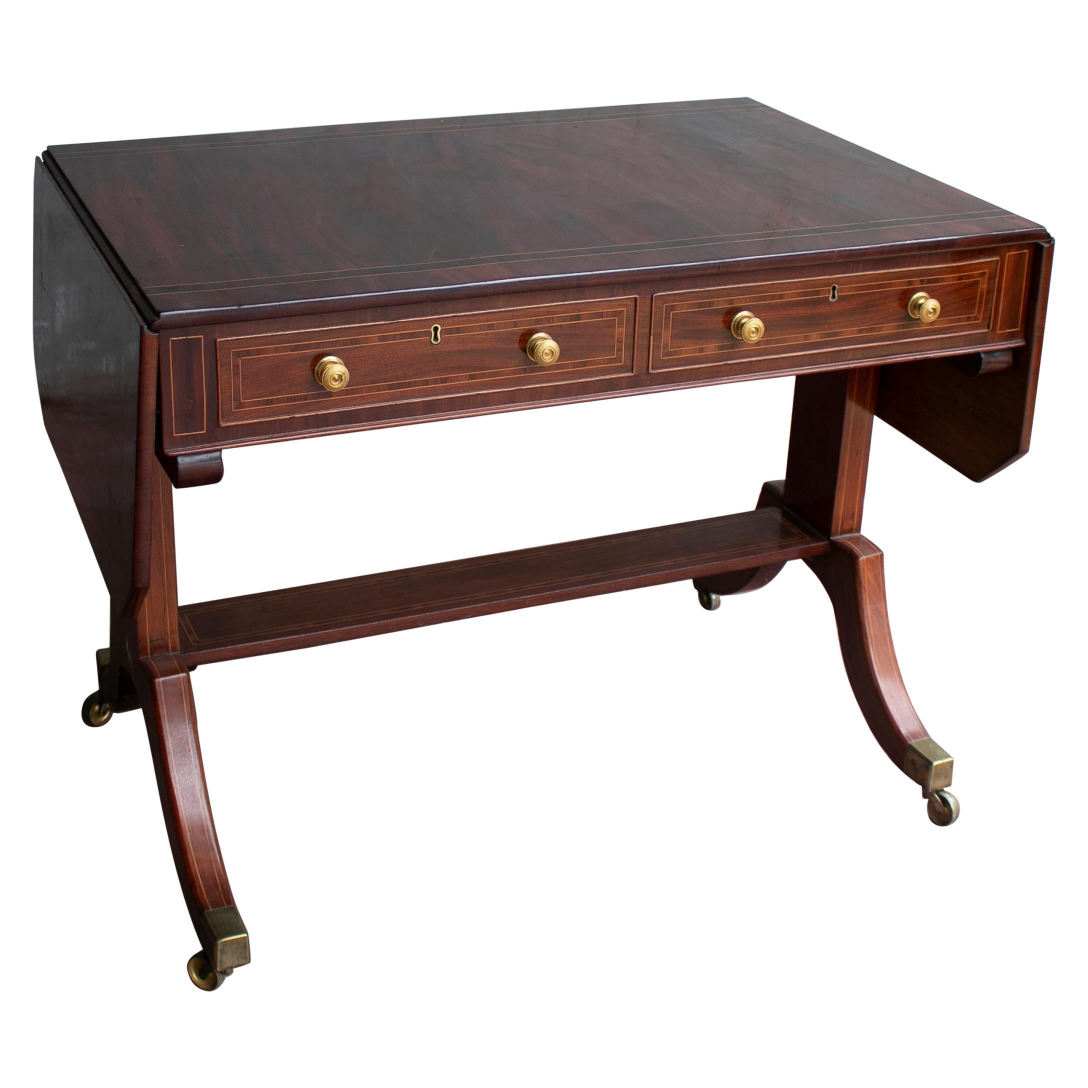 19th Century English Mahogany Folding Table For Sale