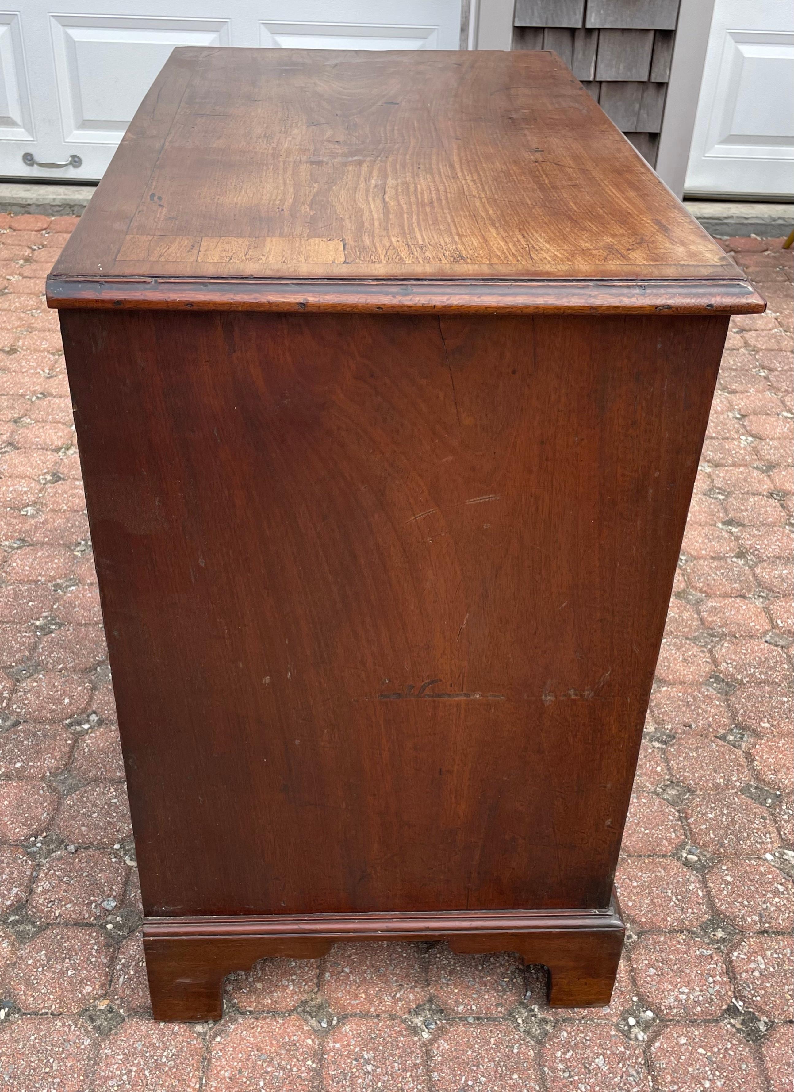 19th Century English Mahogany Four Drawer Chest In Good Condition In Nantucket, MA