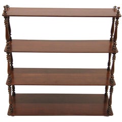 19th Century English Mahogany Four-Tier Hanging Shelf