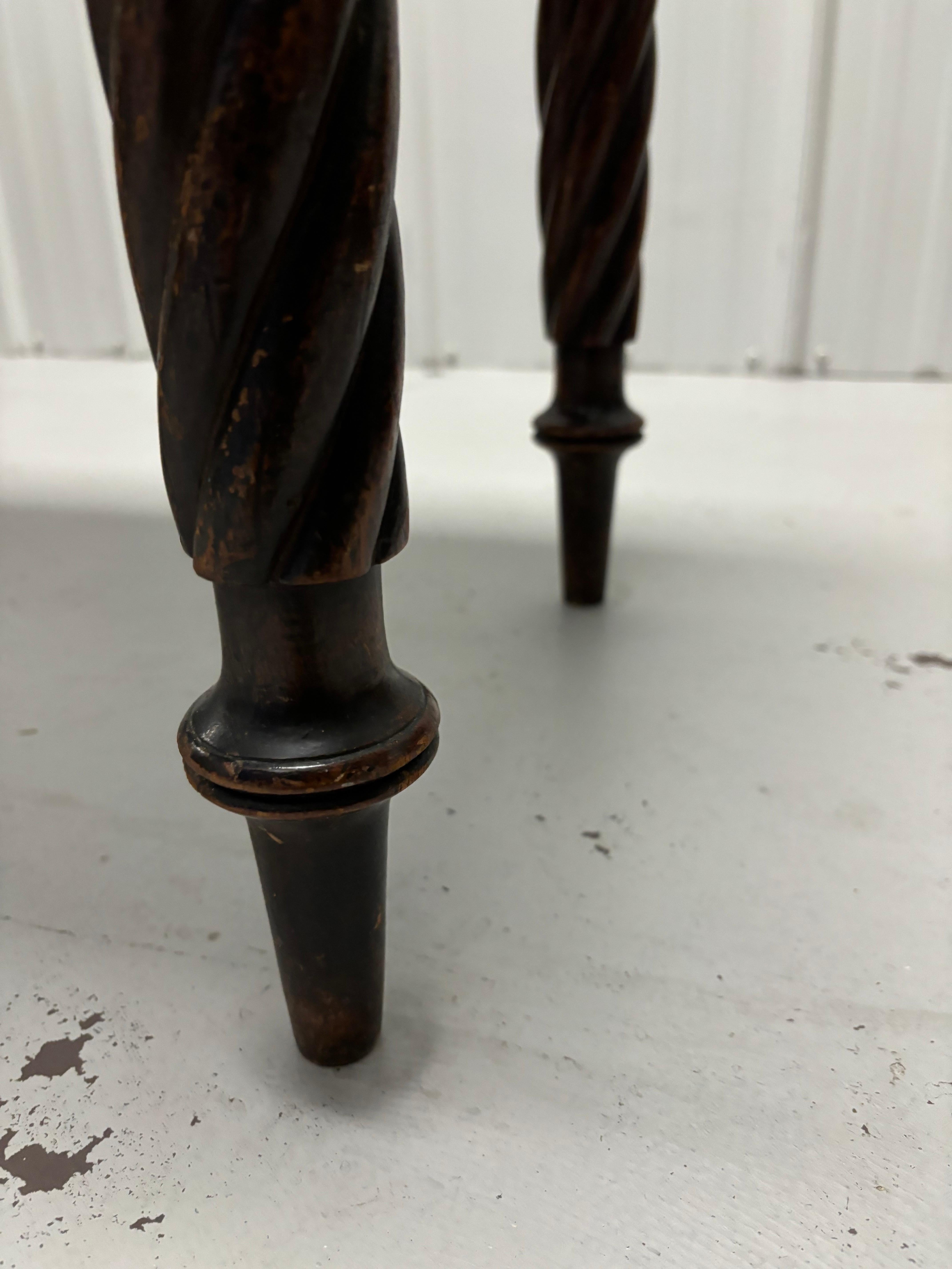 19th Century English Mahogany Game Table with Rope Twist Legs For Sale 8