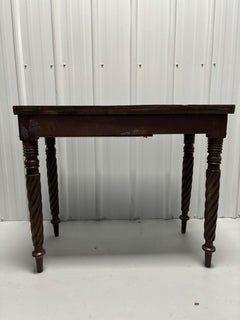 19th Century English Mahogany Game Table with Rope Twist Legs