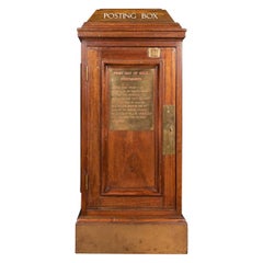 19th Century English Mahogany Indoor Post Box, c.1880