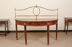 19th Century English Mahogany Inlaid Demi-lune Server
