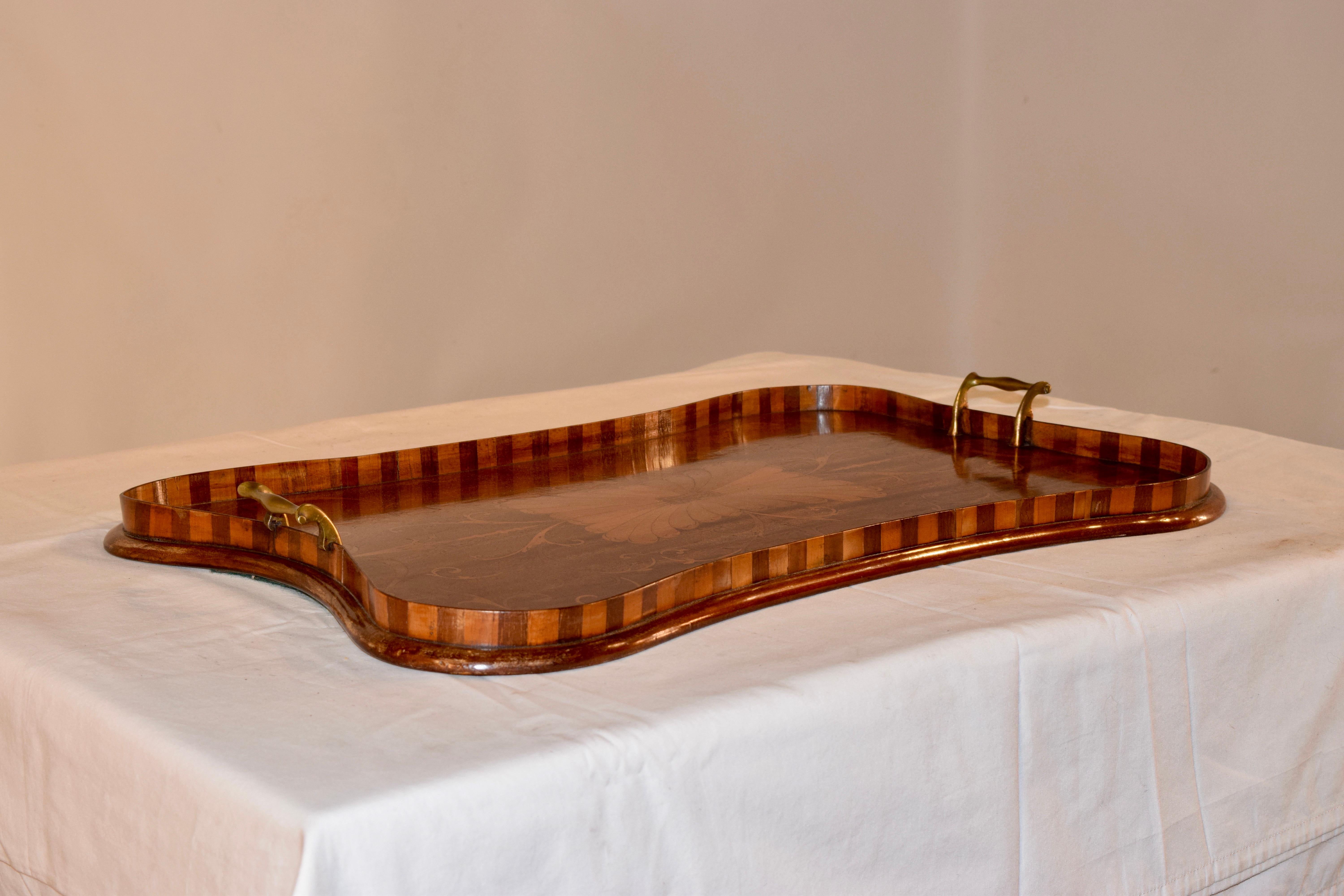 18th Century 19th Century English Mahogany Inlaid Serving Tray