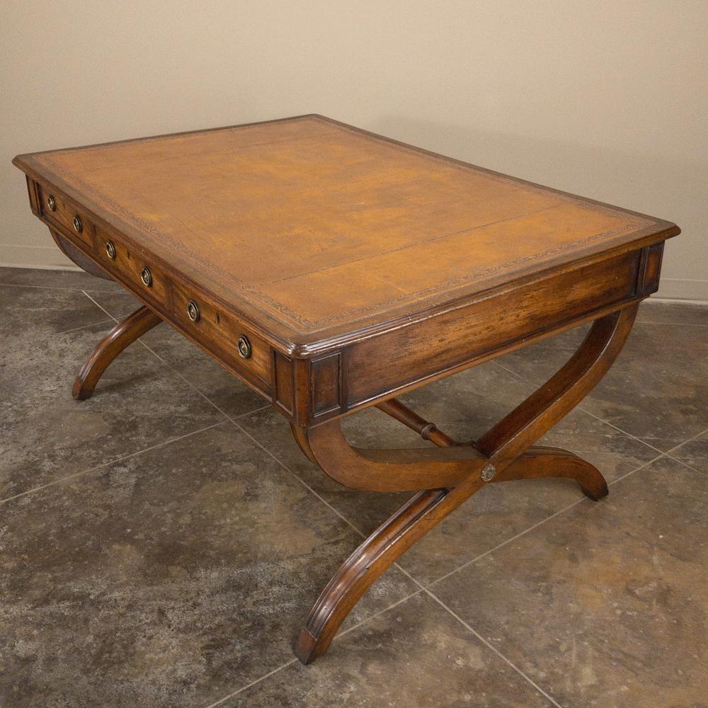 19th Century English Mahogany Leather Top Desk 4