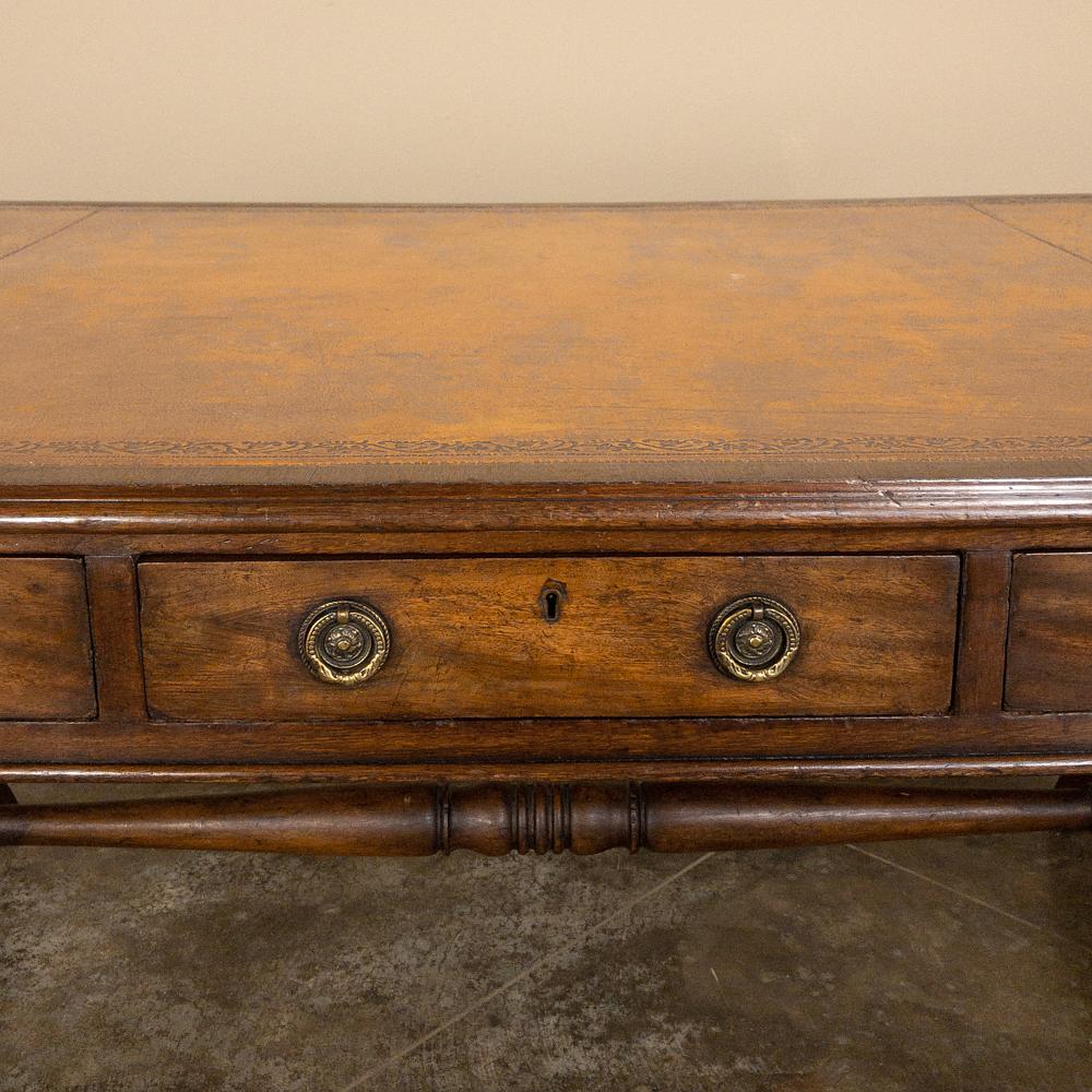 19th Century English Mahogany Leather Top Desk 8